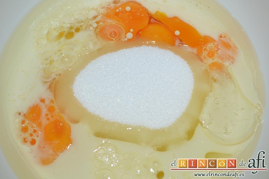 Bizcocho de tigre y zebra, añadimos el azúcar