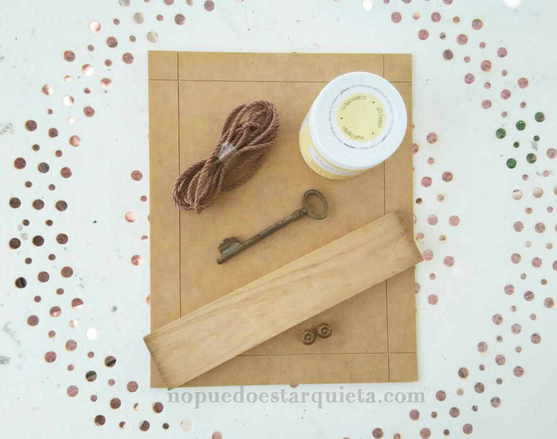 DIY cuelga llaves rústico.