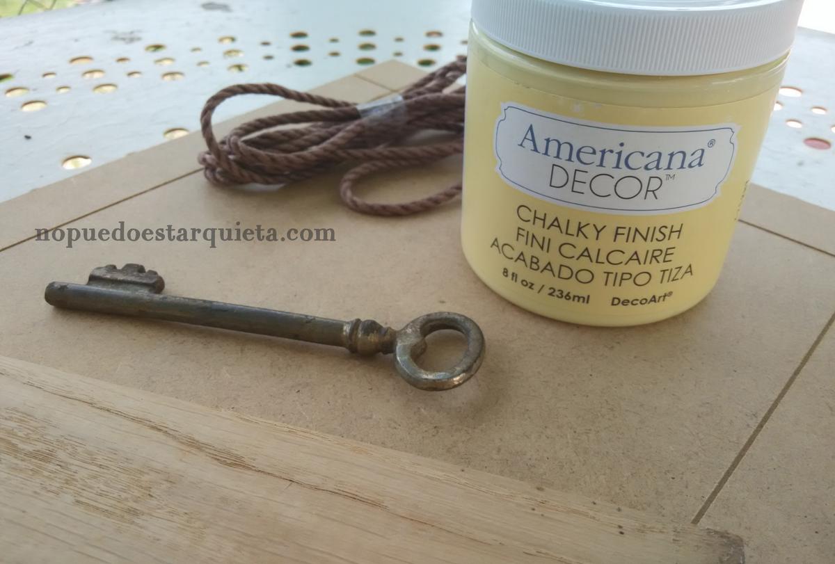 DIY cuelga llaves rústico.