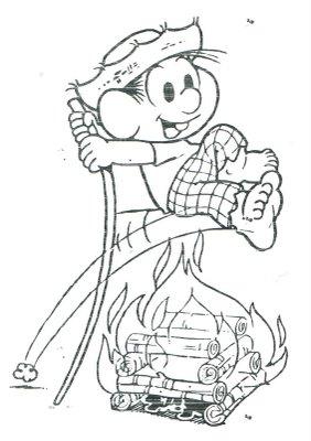 Salto de la hoguera de San Juan dibujo