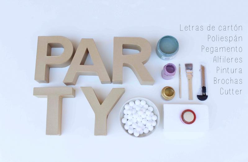 decora con letras de cartón - Ideas para fiestas en All Lovely Party