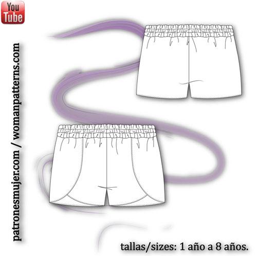Shorts niña envolvente-patronemujer