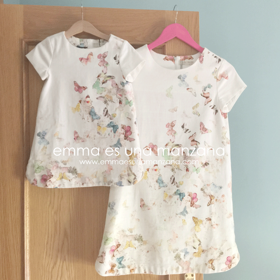 De vestido a pelele DIY, vestido de mariposas