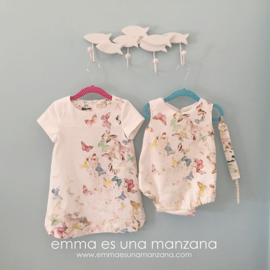 De vestido a pelele DIY, vestido de mariposas