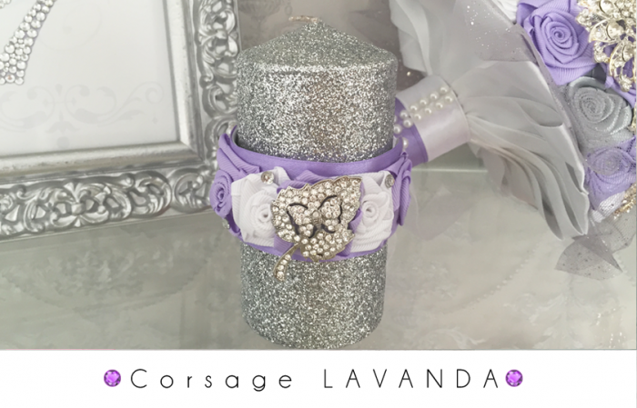 corsage lavanda para damas de honor