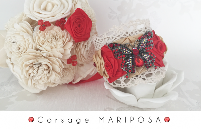 corsage mariposa para damas de honor