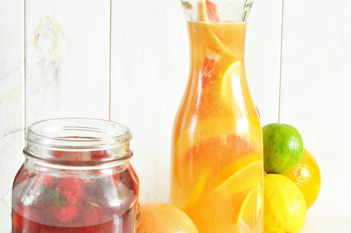 Agua de cítricos refresco saludable