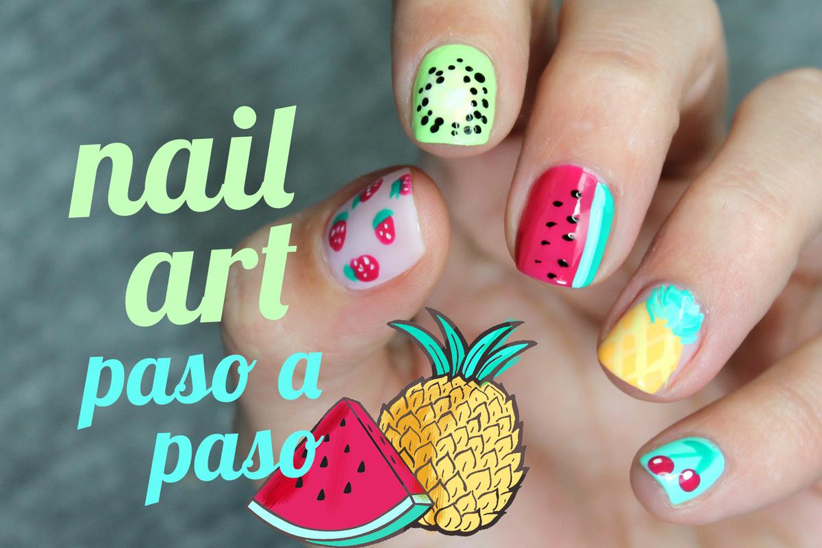 5 diseños de frutas paso a paso nail art