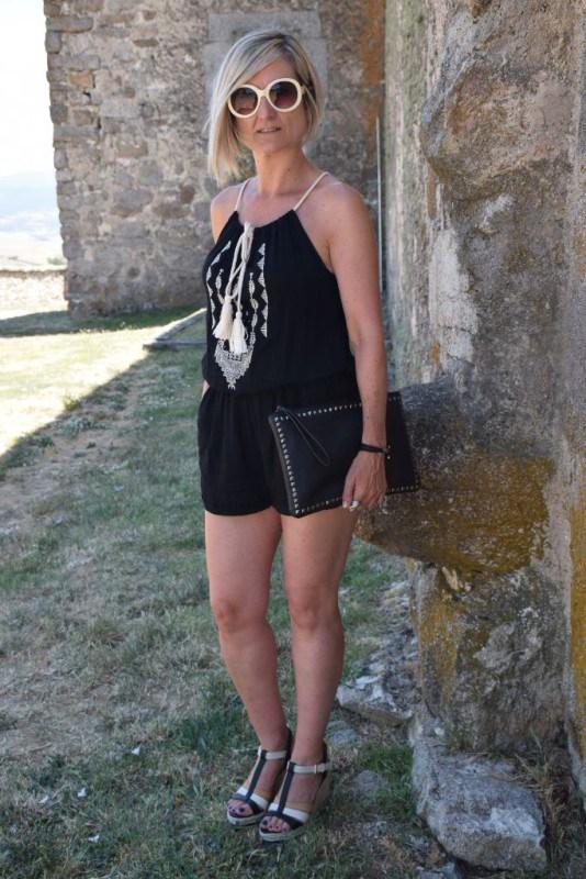 Boho playsuit with wedges