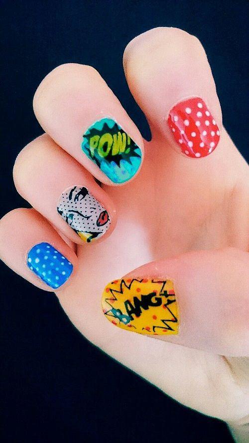 diseños de uñas con stickers