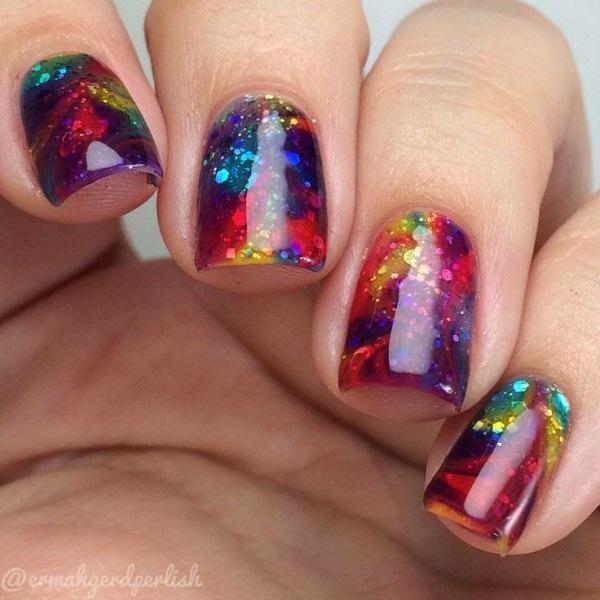 diseos de uñas tipo esmeralda