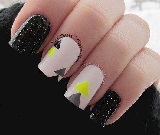 uñas cortas de gel diseño a 3 colores