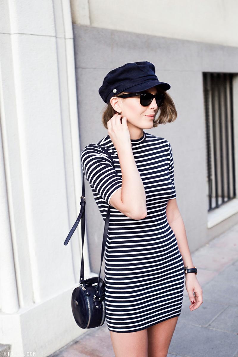Trini | T by Alexander Wang striped dress Carven bag