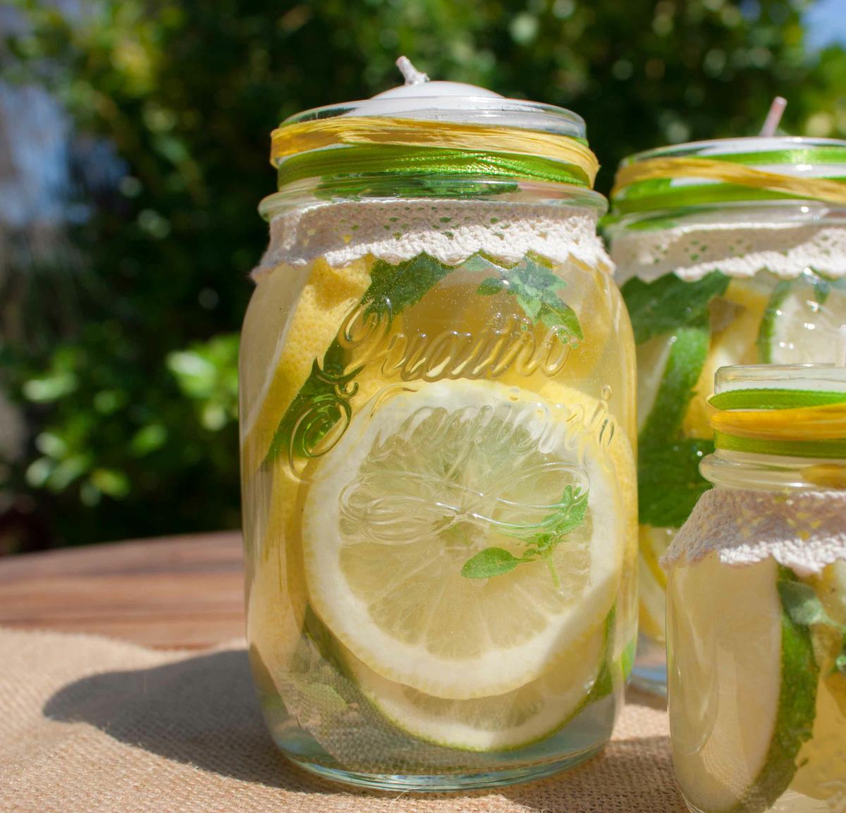 DIY citronella centro mesa