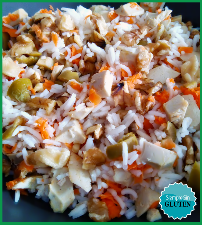 Ensalada de arroz (Sin Gluten, Sin Lácteos, Sin Huevo, Vegano)