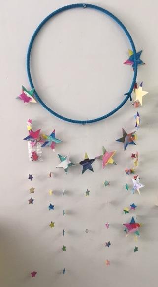 Atrapasueños con material reciclado