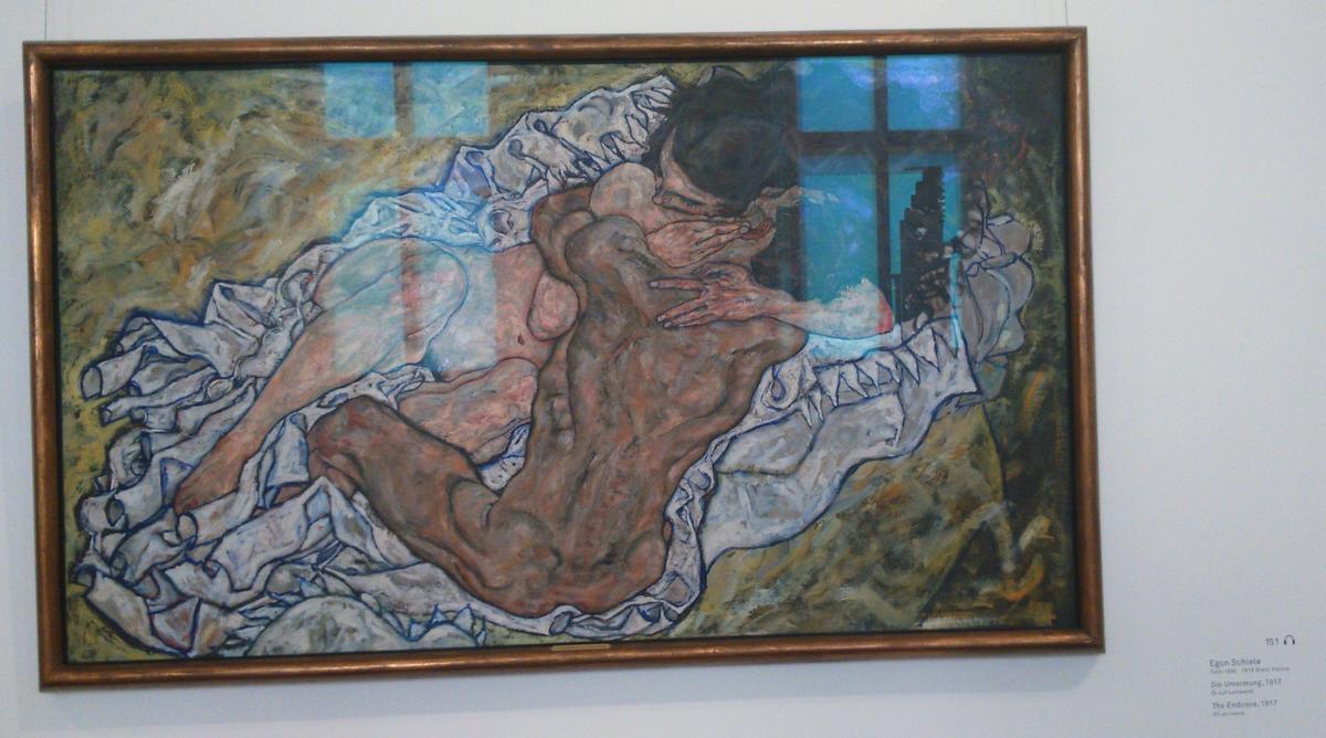 "El abrazo" de Schiele