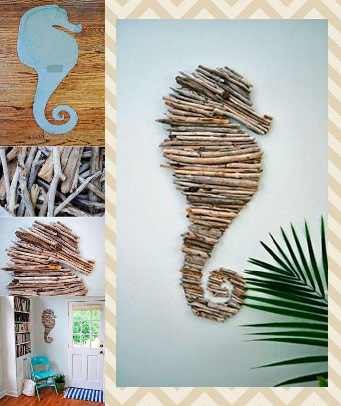 DIY,caballito,mar,madera