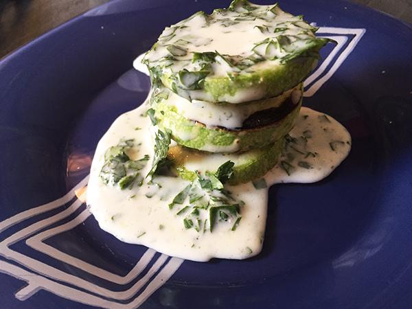 calabacines salsa cilantro