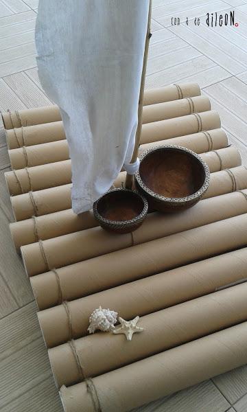 juguete casero barco naufrago tubos carton