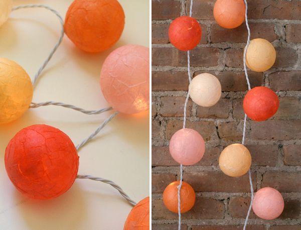 guirnaldas de luces - papel mache