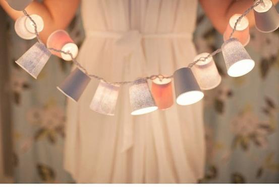 guirnaldas de luces - vasitos de plastico