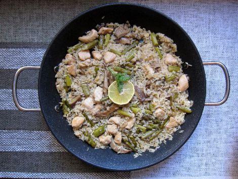 arroz-con-esparragos-setas-y-pollo