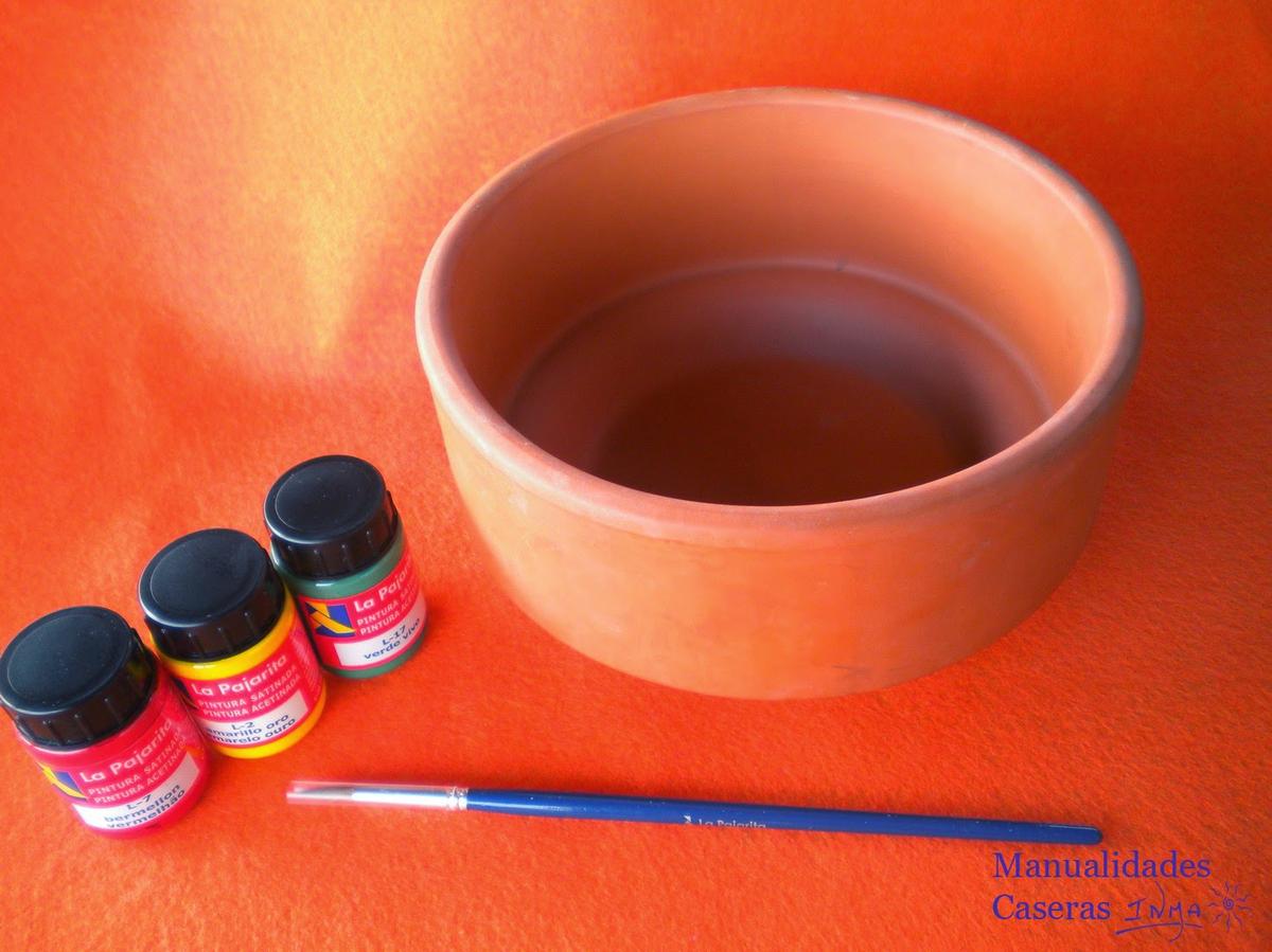 Manualidades Caseras Inma Cosas que necesitamos para decorar una maceta de Cerámica con pinturas