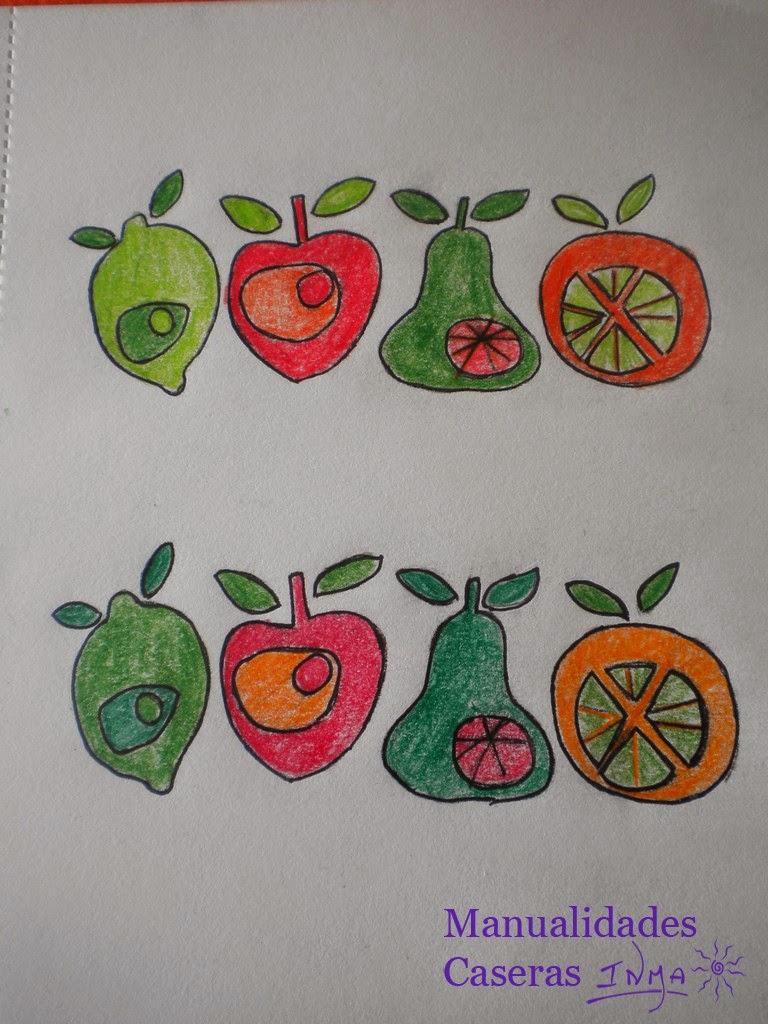 Manualidades Caseras Inma pruebas de color de boceto para maceta de Cerámica decorada con frutas