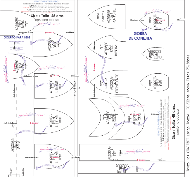 Descarga gratis los patrones de Gorra de Conejita y Gorrito para Bebes