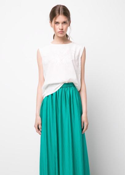 Falda larga satinada