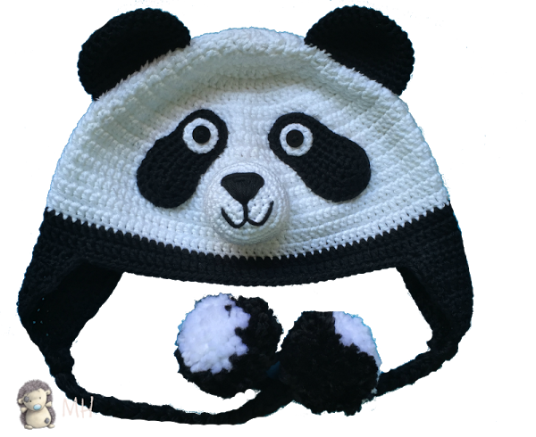 Gorro panda a crochet