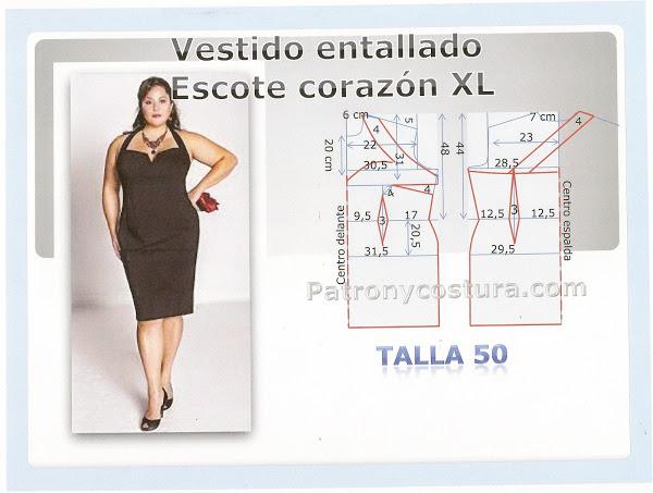Vestido escote corazón XL #talla50 | Manualidades