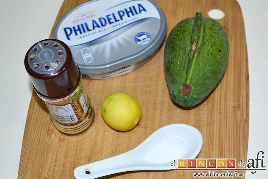 Queso crema de aguacate, preparar los ingredientes