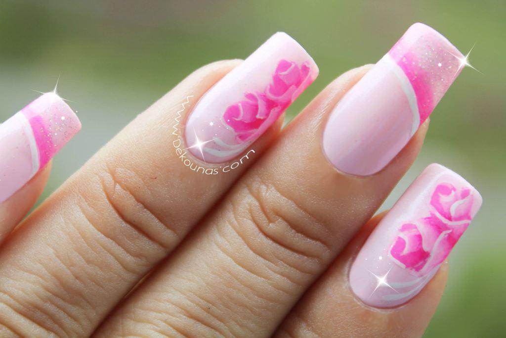 Decoración de uñas rosas2-3