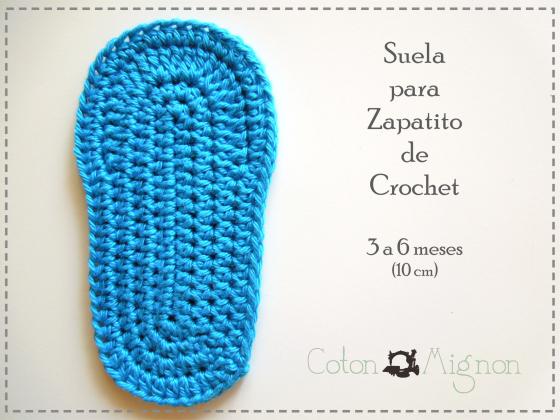 Suela zapatito ganchillo coton mignon