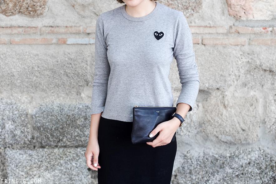 Trini | Isabel Marant midi skirt Comme des Garçons PLAY t-shirt