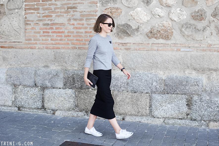 Trini | Isabel Marant midi skirt Comme des Garçons PLAY t-shirt