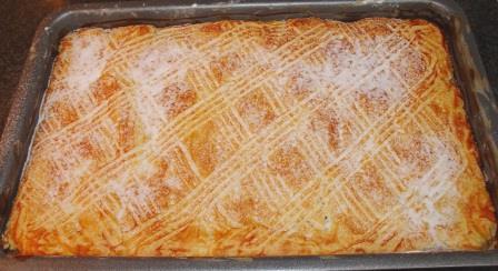 Pie de manzana bandeja