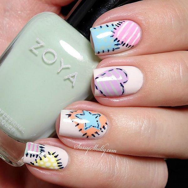 uñas rosadas con dibujos