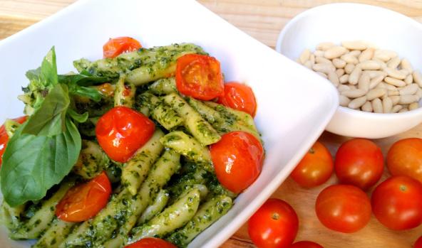 macarrones con pesto