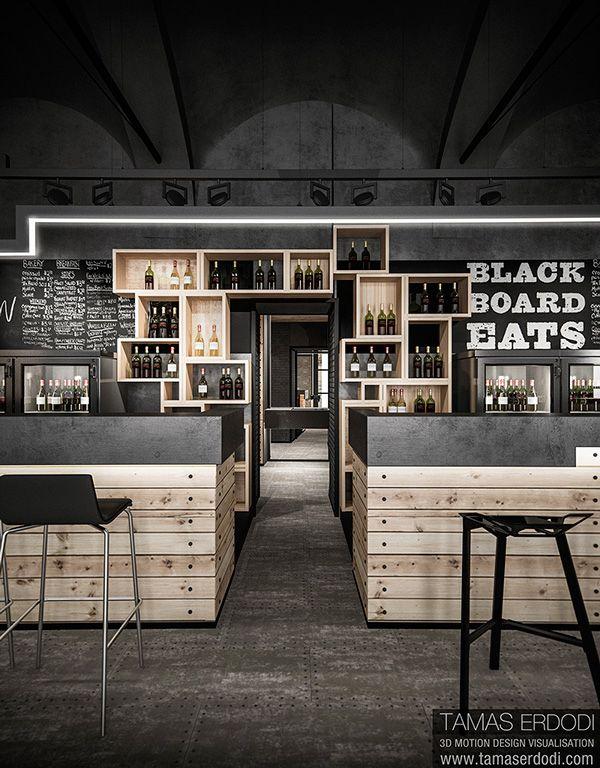 Locales decorados con cajas de madera, un toque diferente y original.