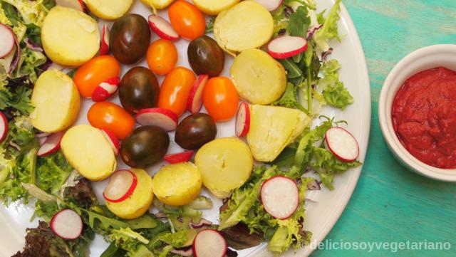 ensalada con aliño de remolacha