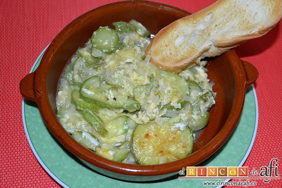 Zarangollo, sugerencia de presentación