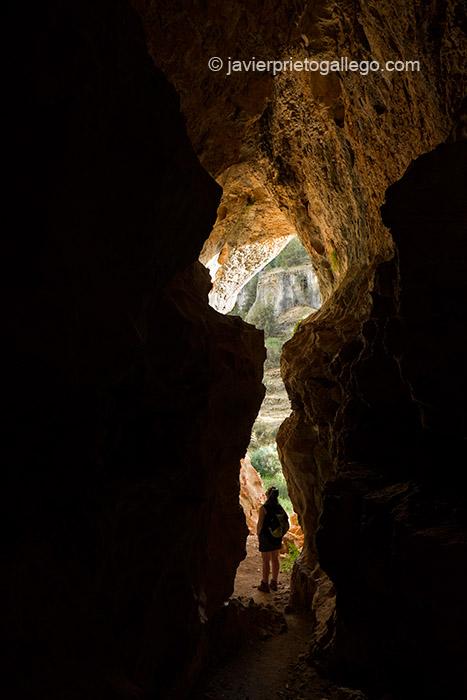 Una de las cuevas del Cañón del Río Lobos. Parque Natural Cañón del Río Lobos. Soria. Castilla y León. España. © Javier Prieto Gallego;
