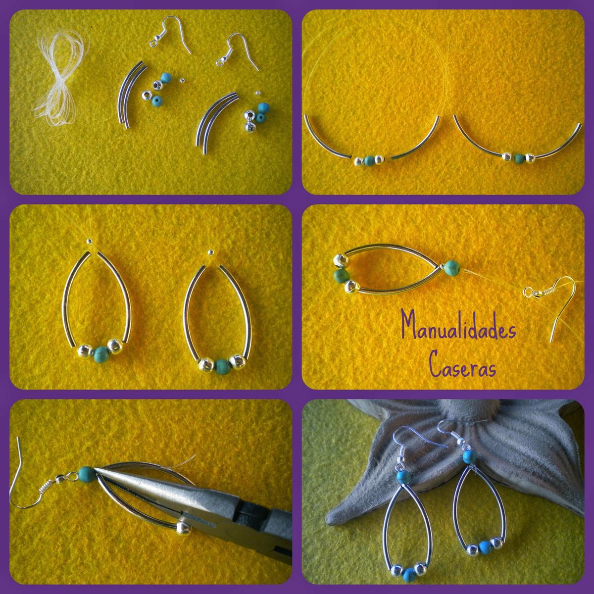 Manualidades Caseras Inma Como hacer unos pendientes plateados con bolas plateados y de cerámica