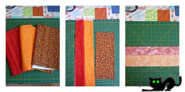 Primeros pasos para hacer el cuadrado formado por tres triángulos