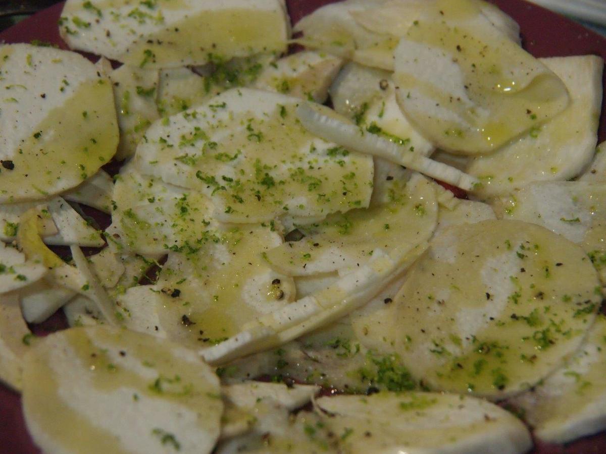 Carpaccio boletus ralladura lima