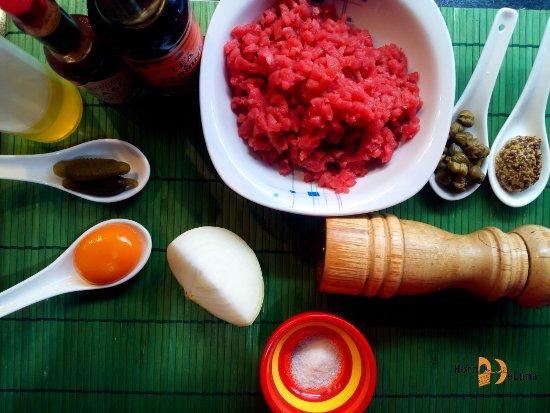 ingredientes para receta de steak tartar