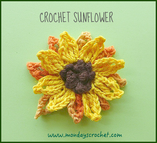 Crochet sunflower